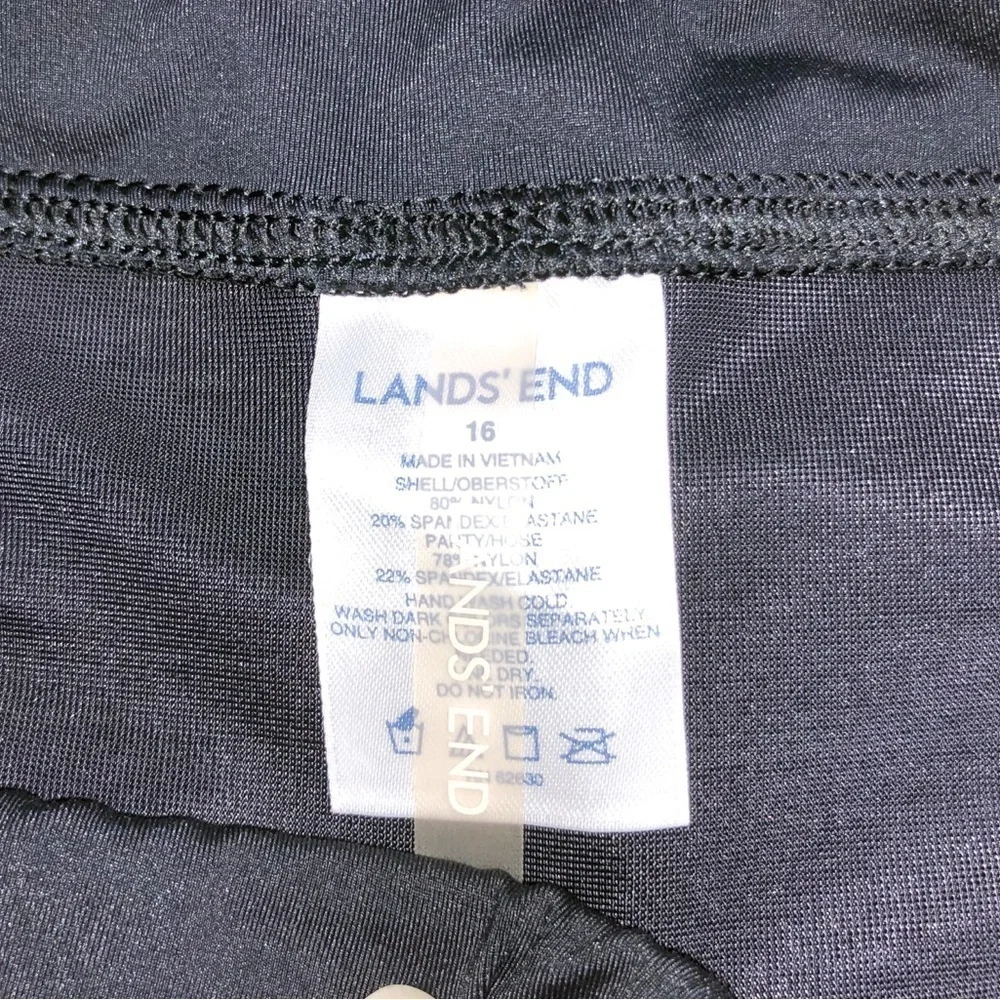 Lands' End Black Swim Lined Shorts  Size 16